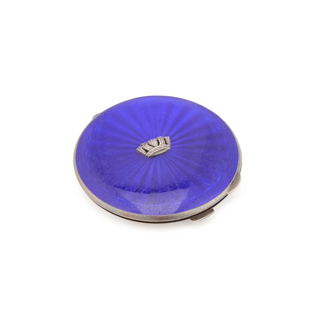 AN ELIZABETH II SILVER AND ENAMEL COMPACT (1 of 1)