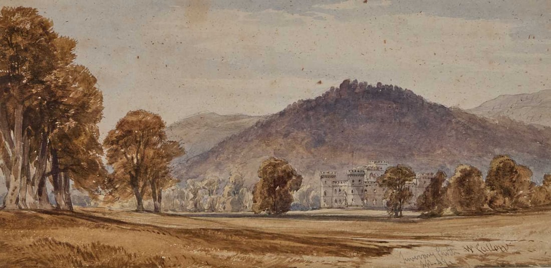 WILLIAM CALLOW RWS (1812-1908) INVERARY CASTLE: WILLIAM CALLOW RWS (1812-1908) INVERARY CASTLE Signed, inscribed and dated (18)49 Watercolour Exhibited: Fine Art Society Provenance: With Newman Fine Art, Gloucestershire (17cm x 35cm)