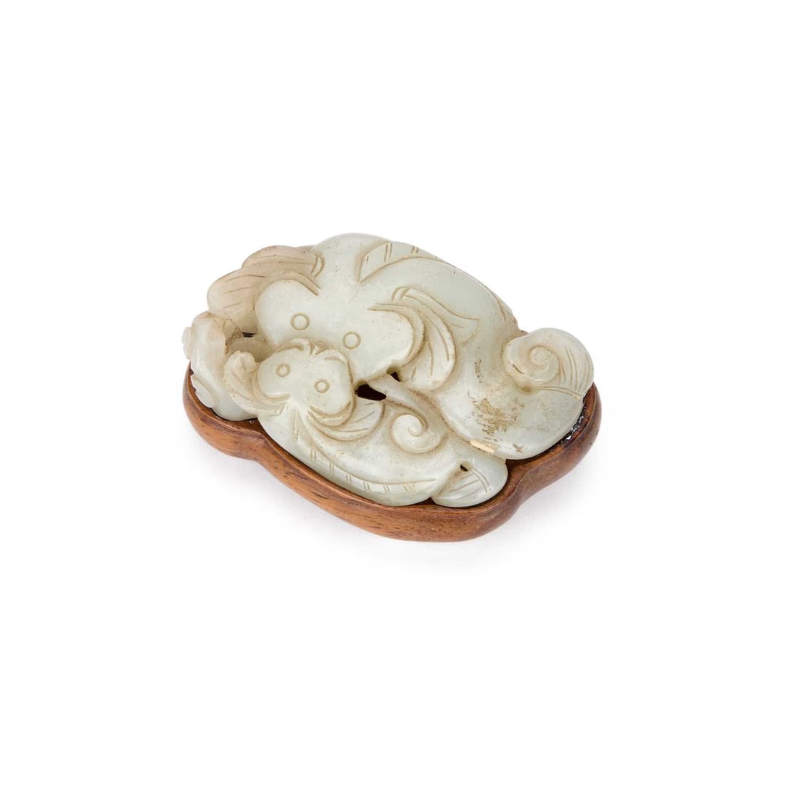 A CHINESE CELADON JADE CARVING OF TWO FISH 19TH CENTURY OR EARLIER (1 of 1)