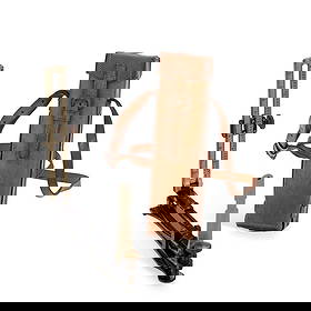 A MILITARY U.I.C. INDIAN PATTERN CLINOMETER: A MILITARY U.I.C. INDIAN PATTERN CLINOMETER stamped with a military broad arrow and B8451, in a leather carry case stamped F. LTD MK.VI. 24.5cm long