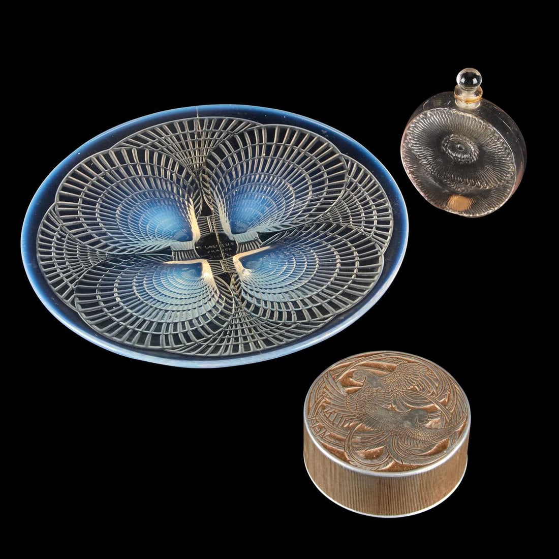 RENÉ LALIQUE (FRENCH, 1860–1945), A 'COQUILLES' PLATE (1 of 4)