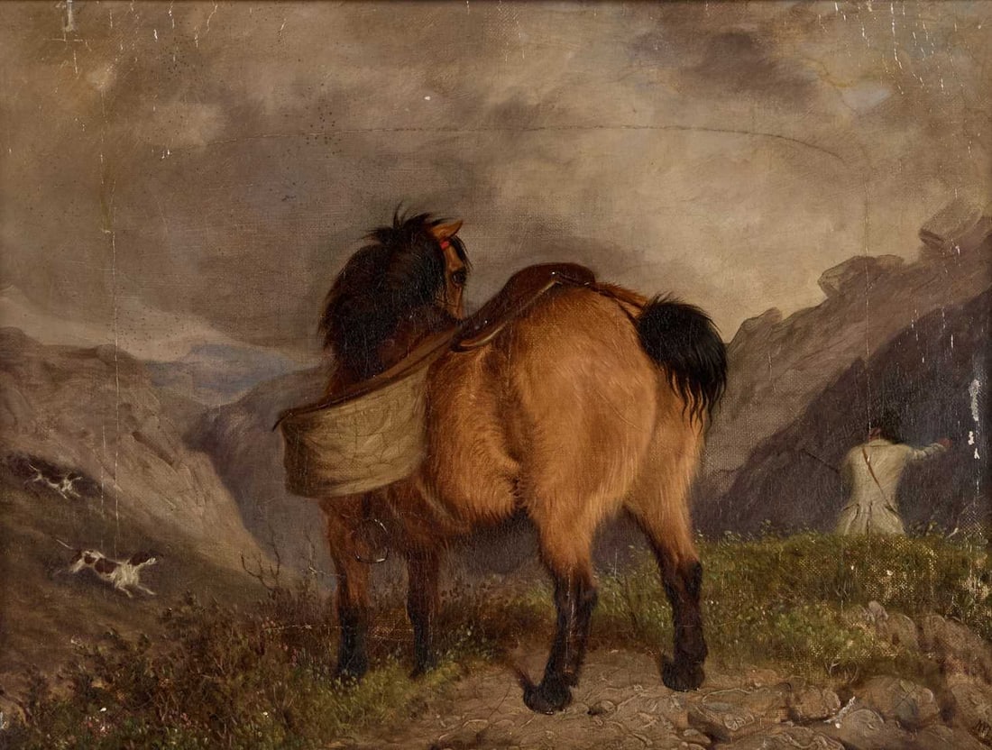MARTIN THEODORE WARD (1799-1874) MOUNTAIN PONY: MARTIN THEODORE WARD (1799-1874) MOUNTAIN PONY Signed Oil on canvas laid to board Exhibited: Yorkshire Artists, York. 1874 (according to typed label verso) (23cm x 31cm)