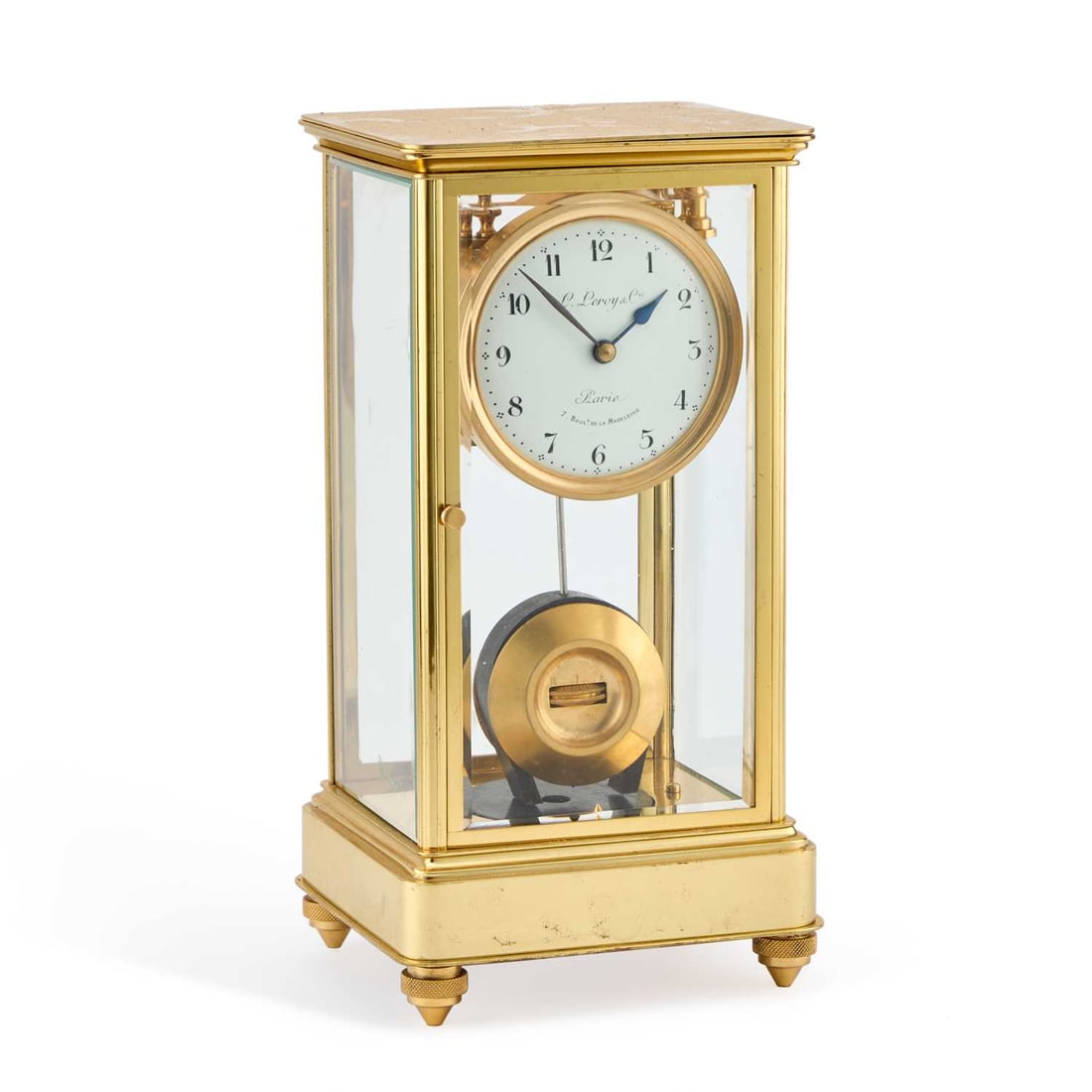 A RARE EARLY 20TH CENTURY ELECTRIC FOUR-GLASS MANTEL CLOCK L. LEROY & CO, PARIS (1 of 4)