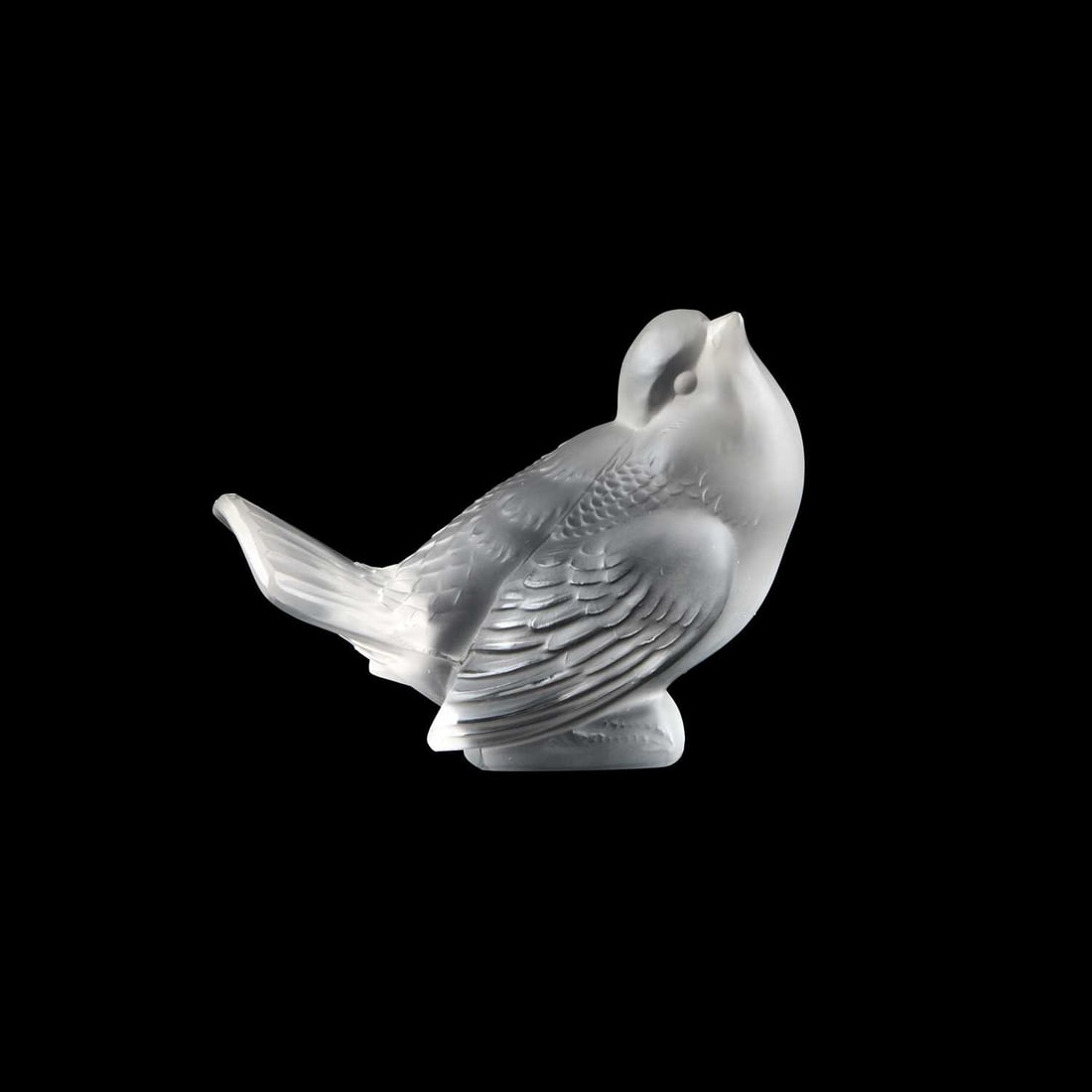 RENÉ LALIQUE (FRENCH, 1860-1945), A 'MOINEAU' PAPERWEIGHT DESIGNED 1925: RENÉ LALIQUE (FRENCH, 1860-1945), A 'MOINEAU' PAPERWEIGHT DESIGNED 1925 frosted clear glass, stencilled R. LALIQUE FRANCE mark. 8.5cm high