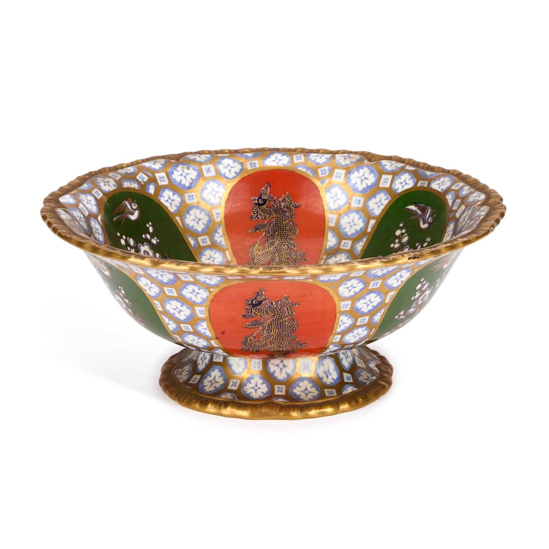 A MASON’S PATENT IRONSTONE CHINA POLYCHROME AND GILT ENAMELLED LOBED BOWL MID-19TH CENTURY (1 of 1)