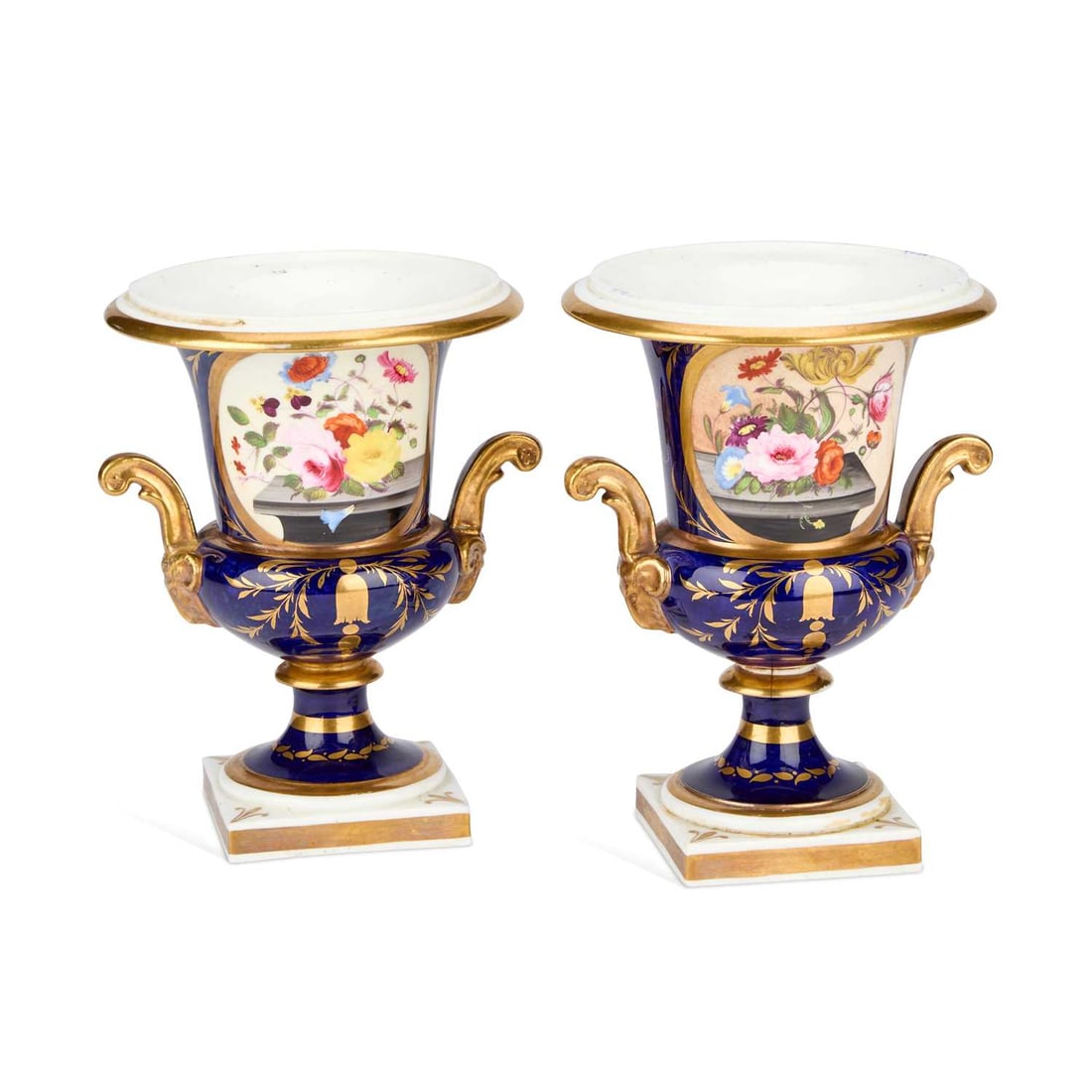 A PAIR OF 19TH CENTURY ENGLISH PORCELAIN VASES (1 of 10)