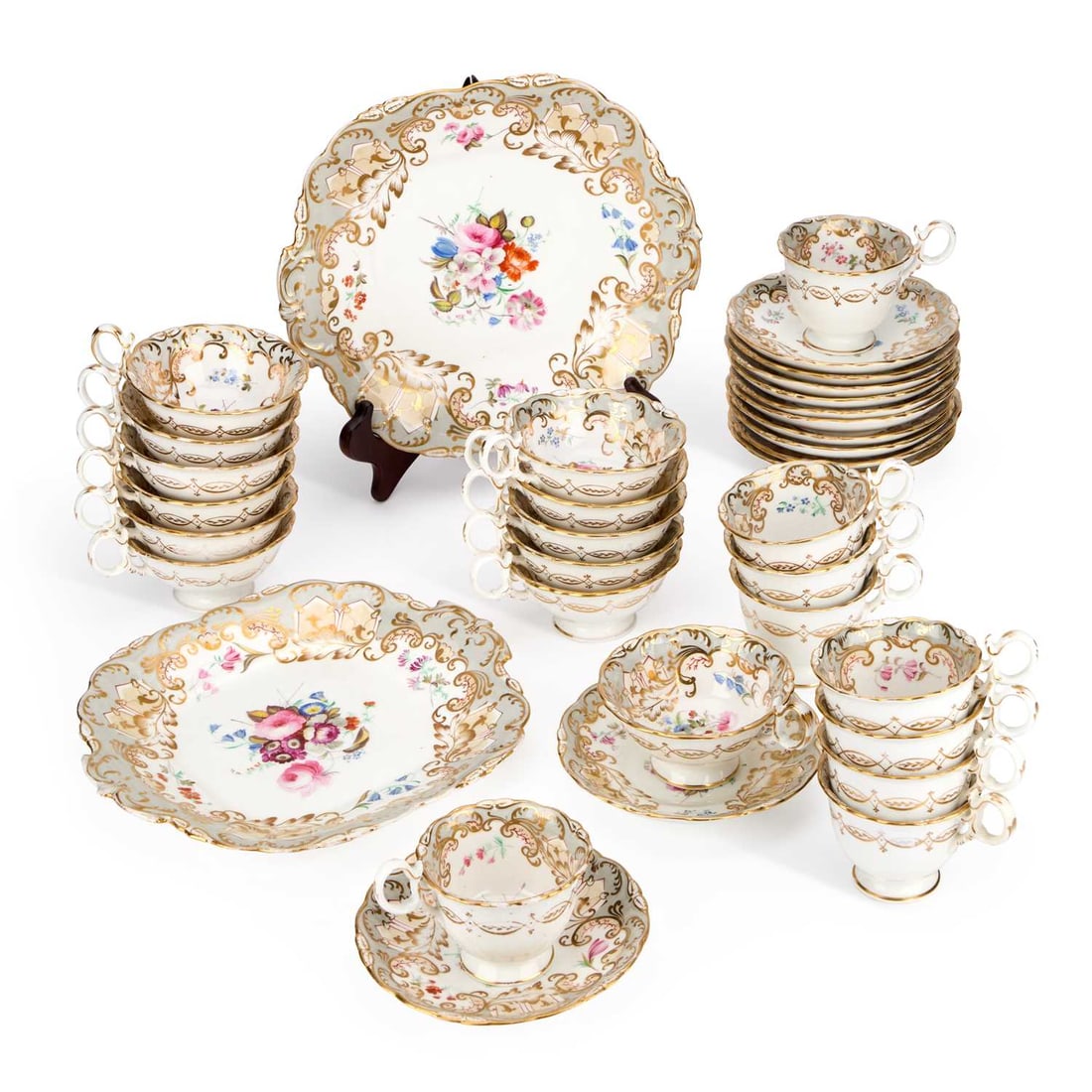 A MID-19TH CENTURY ENGLISH PORCELAIN PART TEA SERVICE (1 of 1)