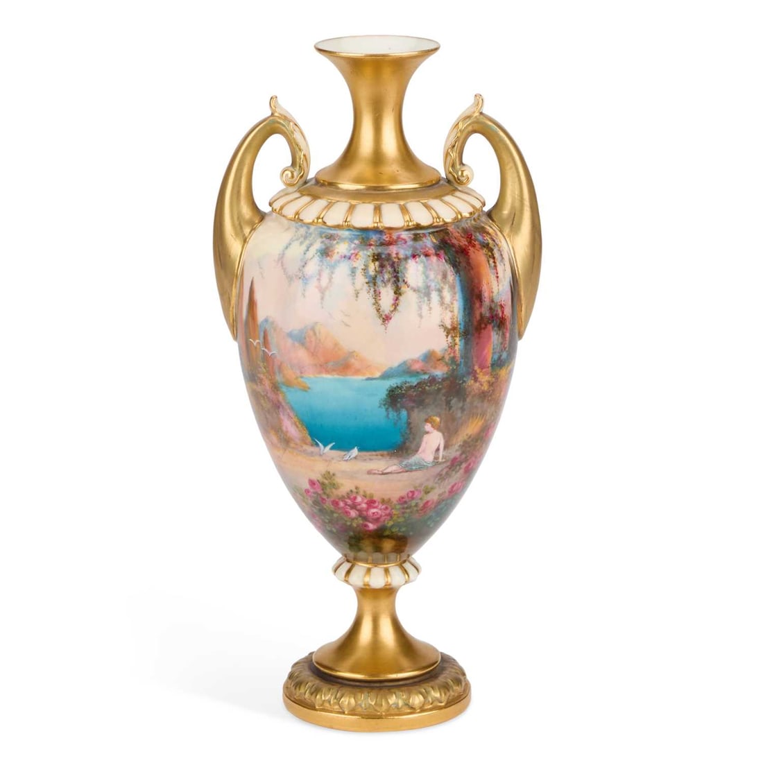 A ROYAL WORCESTER LANDSCAPE VASE BY WALTER SEDGLEY (1 of 1)