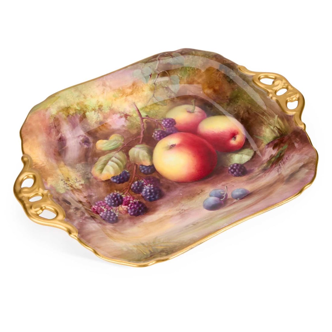 A ROYAL WORCESTER FRUIT-PAINTED DISH OR TRAY (1 of 1)