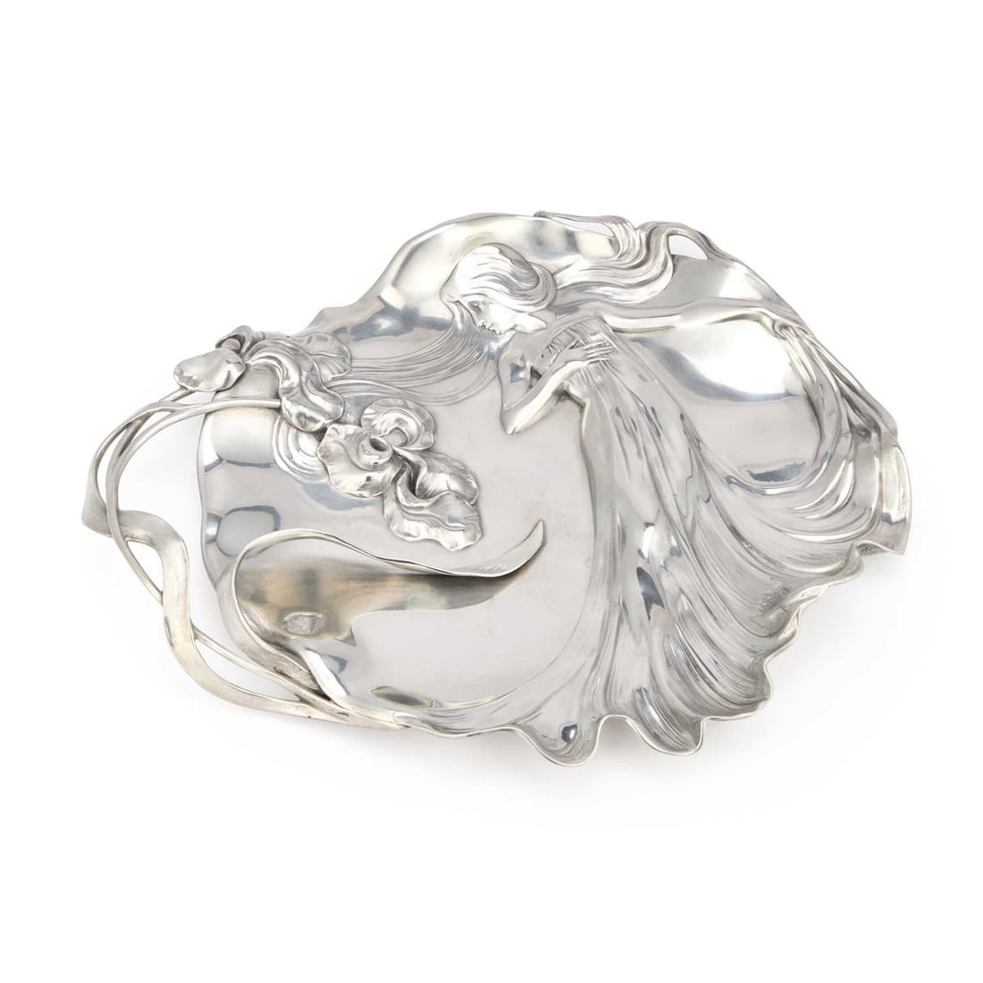 WMF (WÜRTTEMBERGISCHE METALLWARENFABRIK) AN ART NOUVEAU SILVERED METAL CARD TRAY (1 of 1)