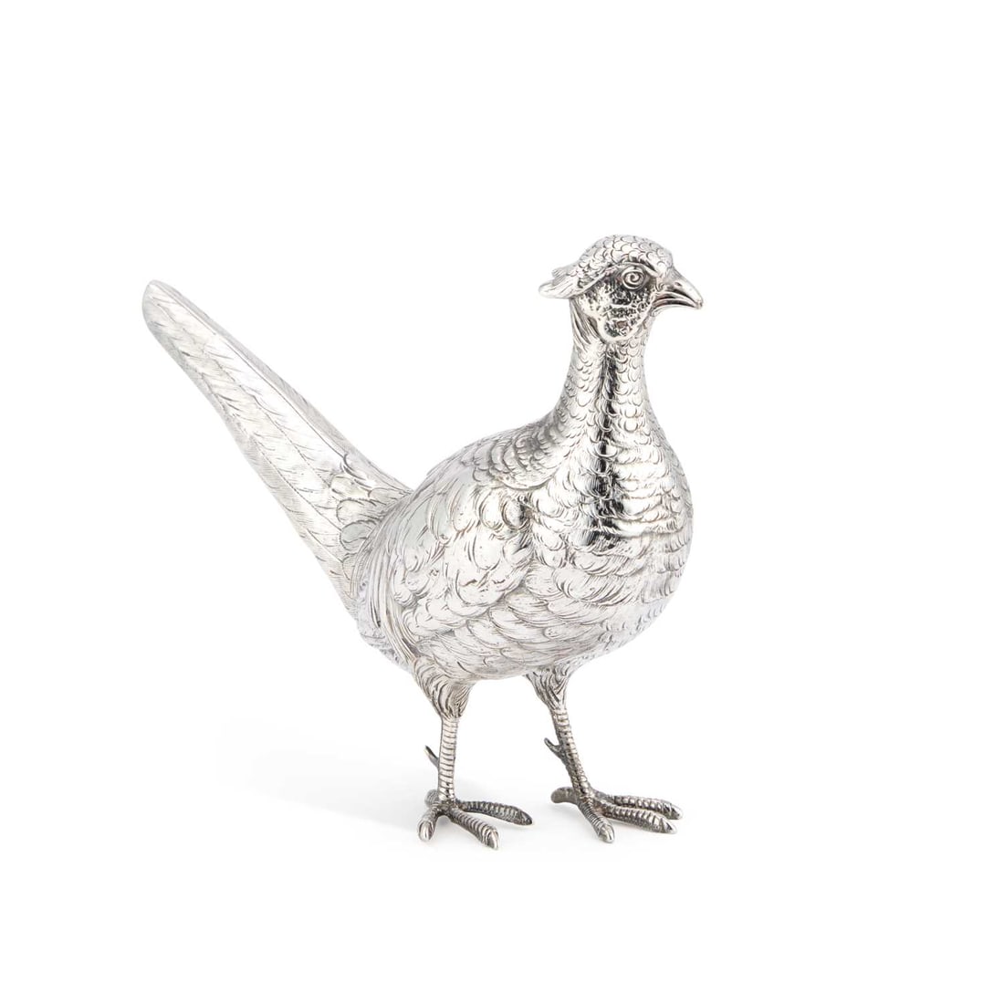 AN EARLY 20TH CENTURY GERMAN SILVER MODEL OF A PHEASANT (1 of 1)