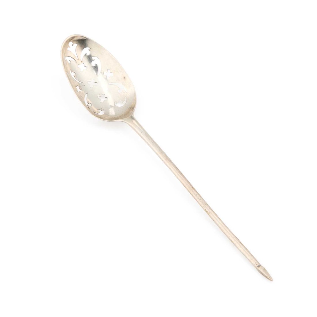 A GEORGE II SILVER MOTE SPOON (1 of 1)
