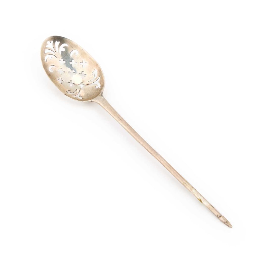 A GEORGE II SILVER MOTE SPOON (1 of 1)