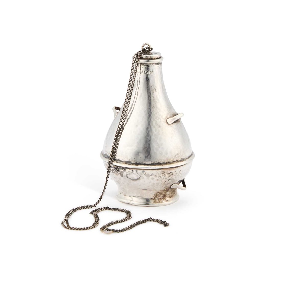 AN ARTS AND CRAFTS SILVER SCENT FLASK (1 of 2)