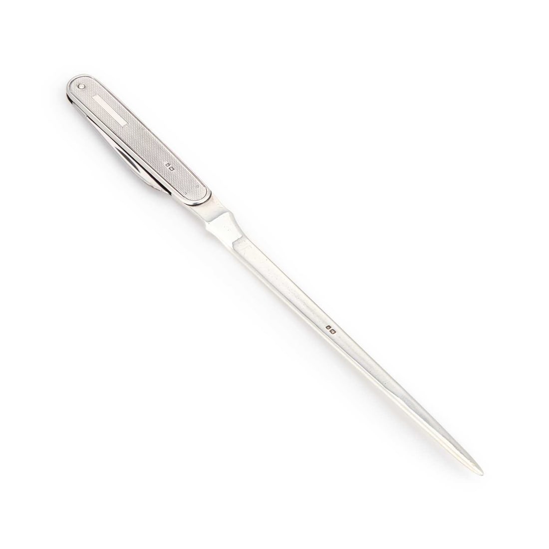 AN ELIZABETH II SILVER-MOUNTED LETTER AND PEN KNIFE COMBINATION (1 of 3)