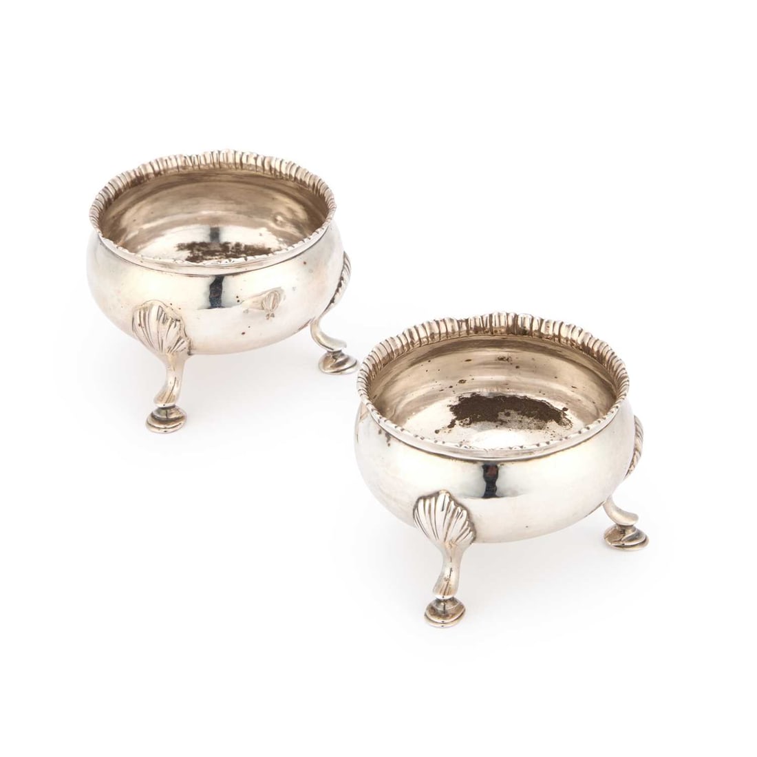 A PAIR OF RARE GEORGE III SILVER SALTS (1 of 2)