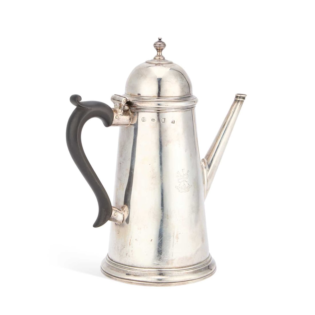 A GEORGE II SILVER COFFEE POT (1 of 2)