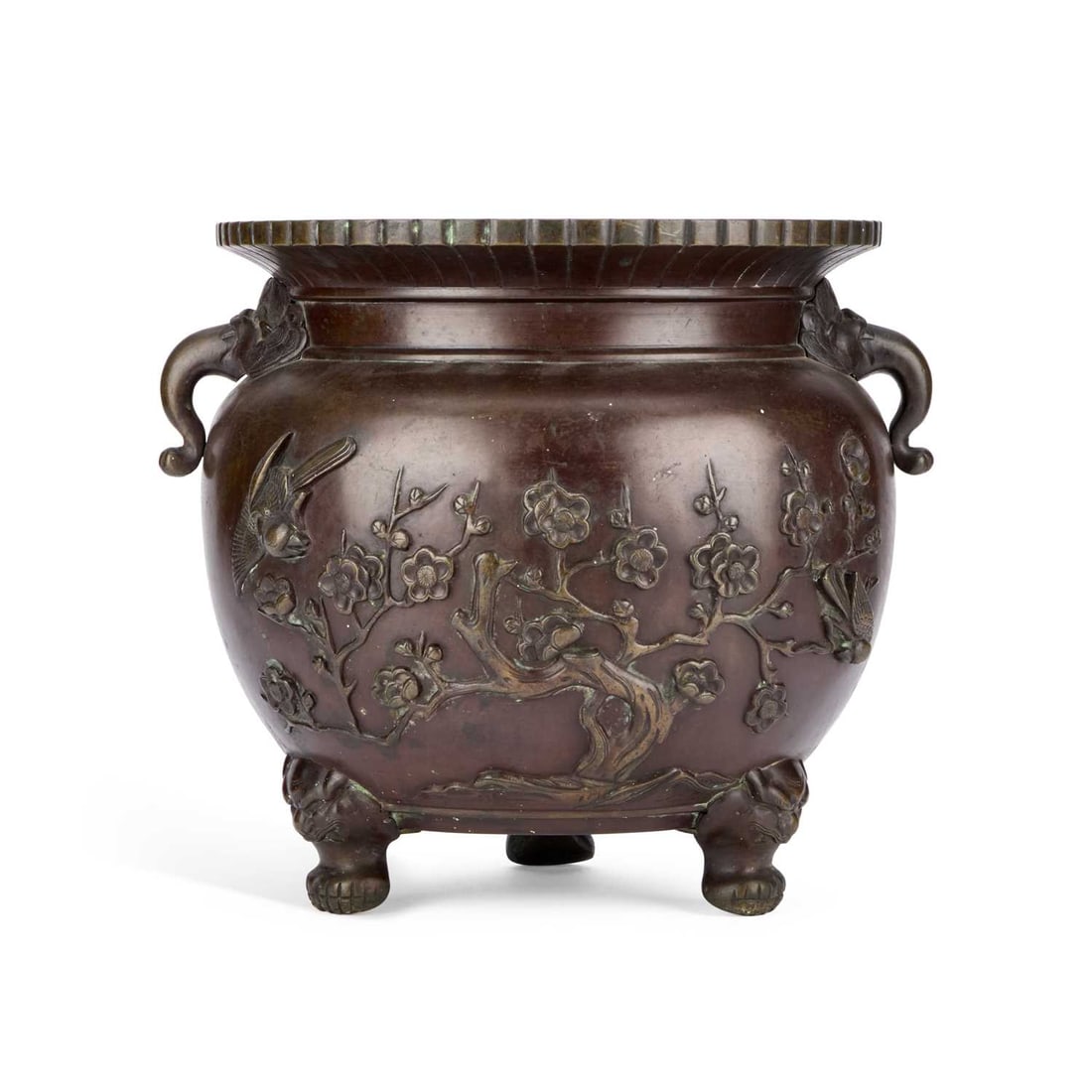A JAPANESE BRONZE JARDINIERE MEIJI PERIOD (1 of 4)