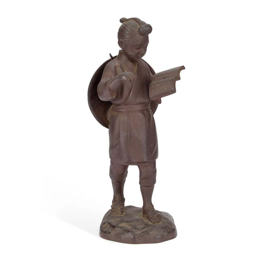 A JAPANESE BRONZE OKIMONO OF NINOMIYA SONTOKU (1 of 1)