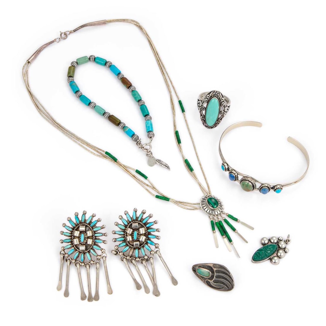 A GROUP OF NATIVE AMERICAN JEWELLERY (1 of 1)