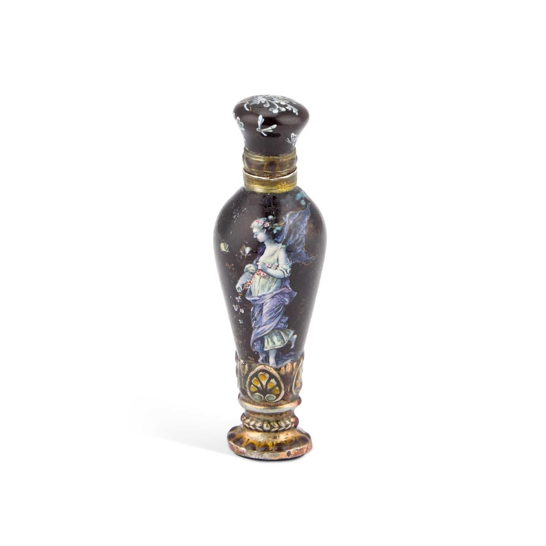 A 19TH CENTURY FRENCH ENAMEL SEAL SCENT BOTTLE (1 of 4)