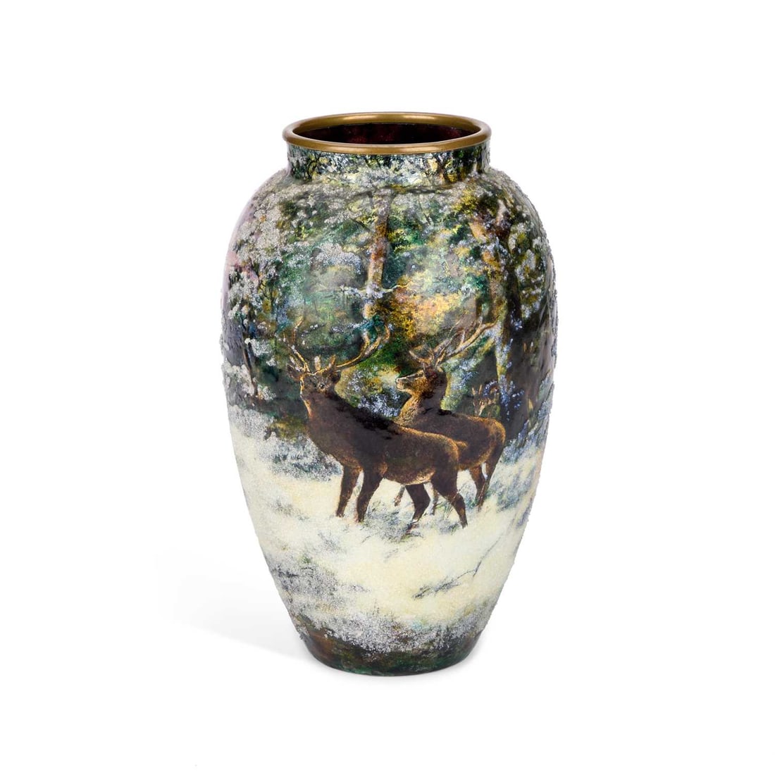 JULES SARLANDIE, A LIMOGES ENAMEL VASE EARLY 20TH CENTURY (1 of 4)