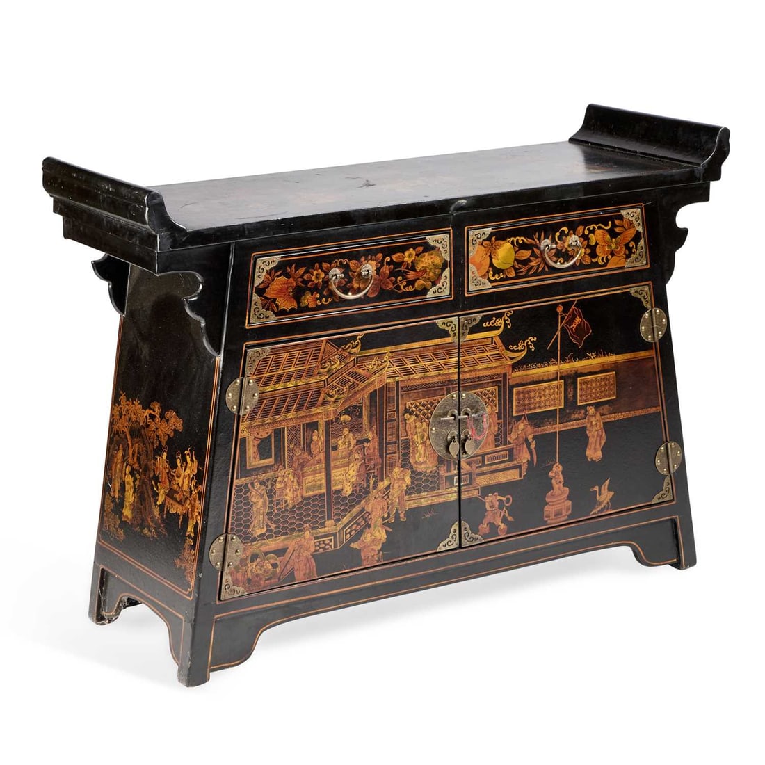 A CHINOISERIE LACQUER SIDE CABINET 20TH CENTURY (1 of 1)