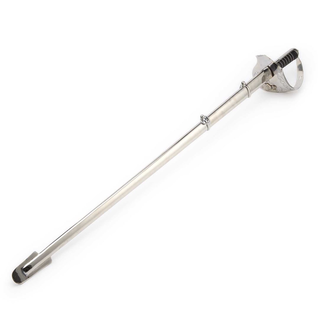 A QUEEN ELIZABETH II 1897 PATTERN INFANTRY SWORD: A QUEEN ELIZABETH II 1897 PATTERN INFANTRY SWORD the dumbbell blade with central fuller and etched decoration including crowned EIIR each side, unsigned, the pierced guard with applied crown and EIIR,