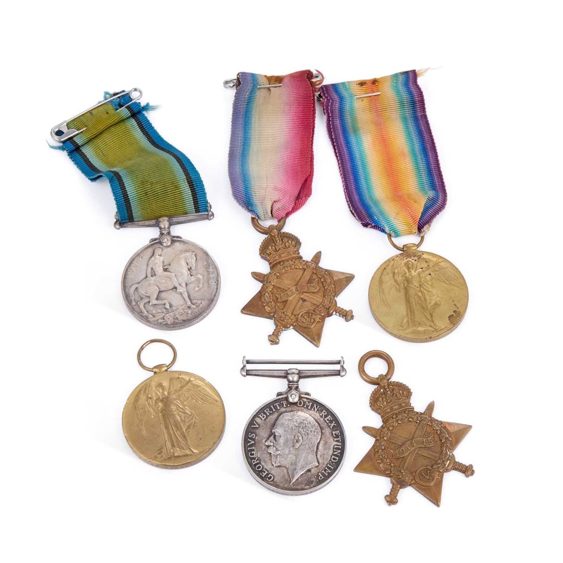 TWO FIRST WORLD WAR MEDAL TRIOS (1 of 1)
