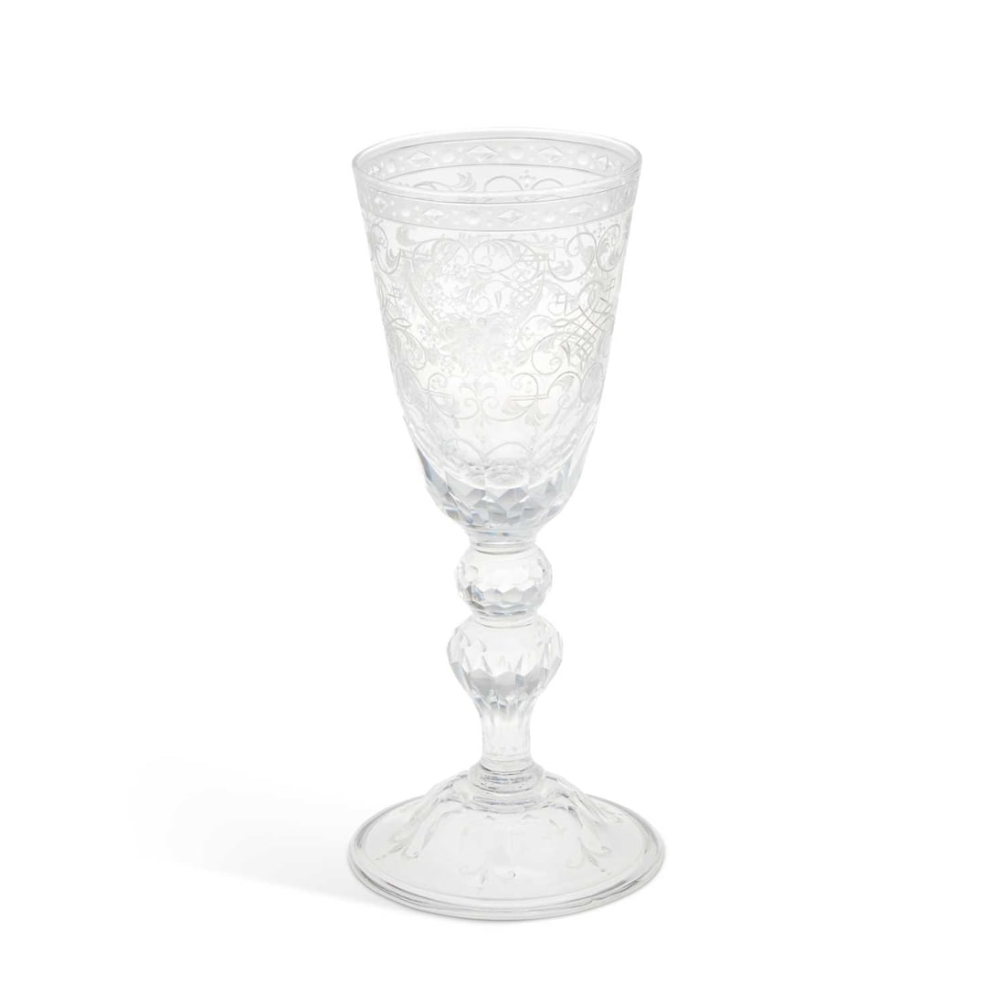 A LARGE 19TH CENTURY ENGRAVED GLASS GOBLET (1 of 1)