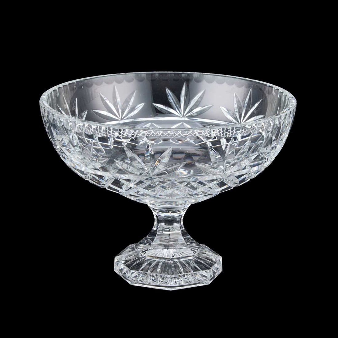 A LARGE CUT-GLASS PEDESTAL BOWL (1 of 1)