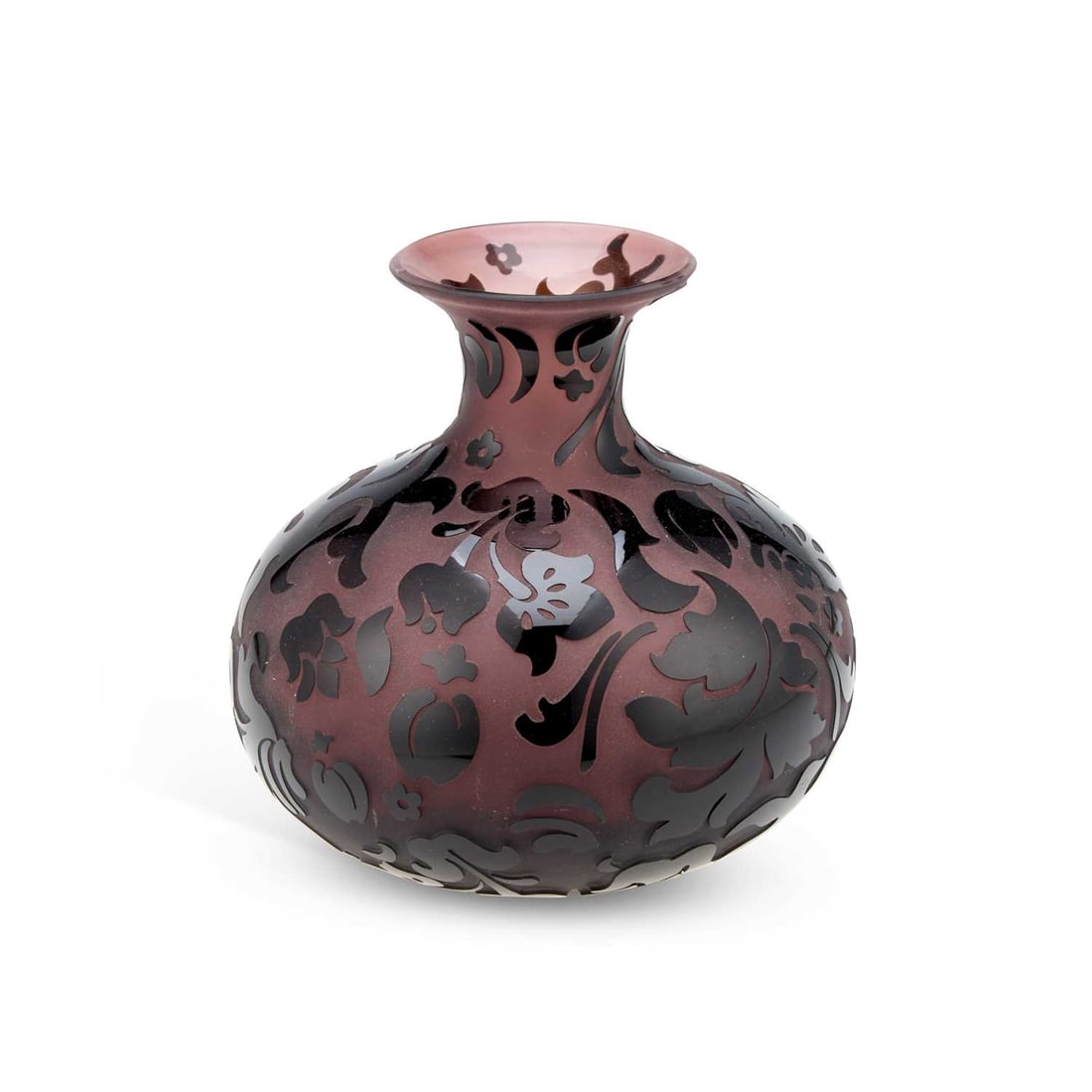 A MICHAEL WEEMS AMETHYST CAMEO GLASS VASE LATE 21ST CENTURY (1 of 1)