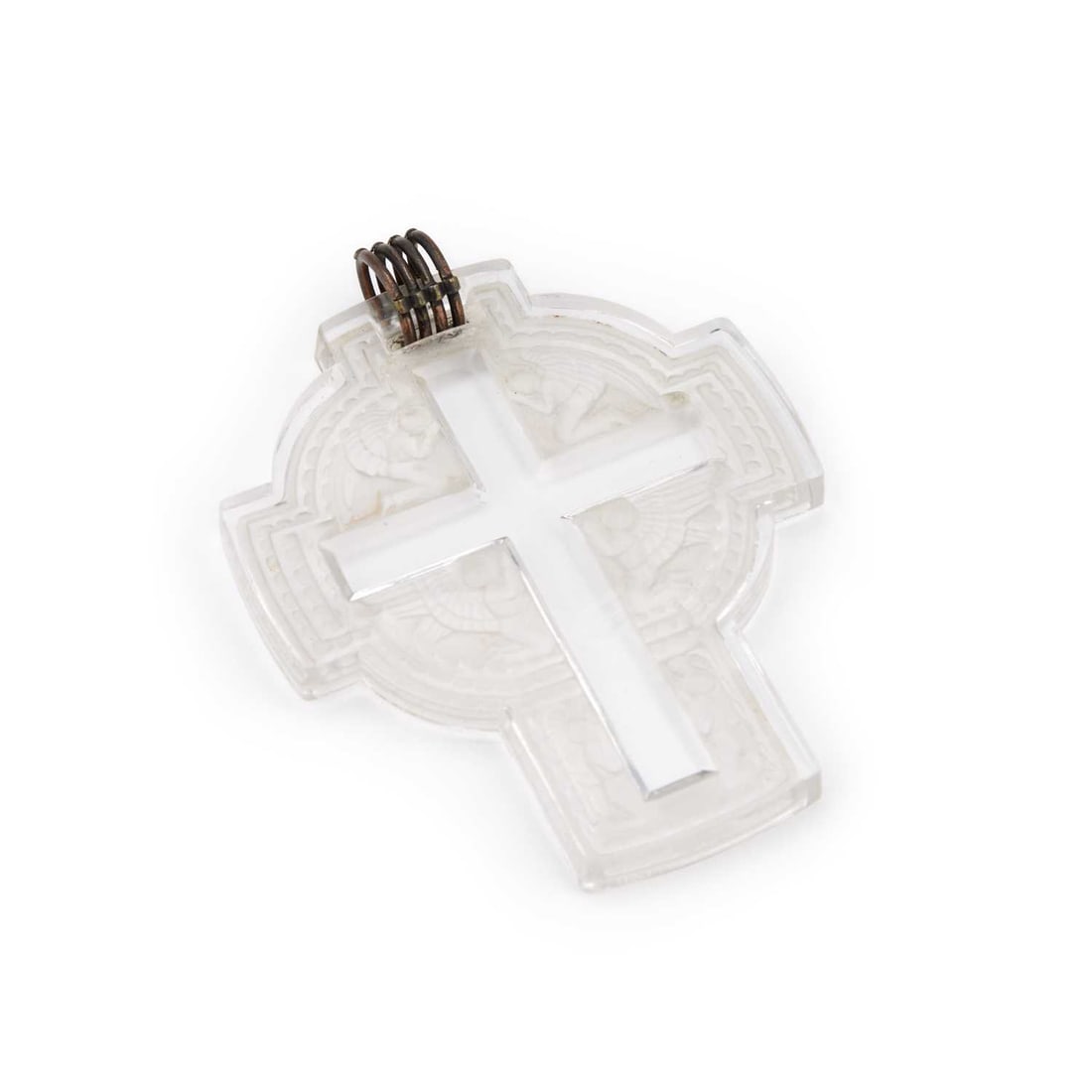 RENÉ LALIQUE (FRENCH, 1860-1945) A 'CROIX DE BERCEAU AUX ANGES' PENDANT (1 of 1)