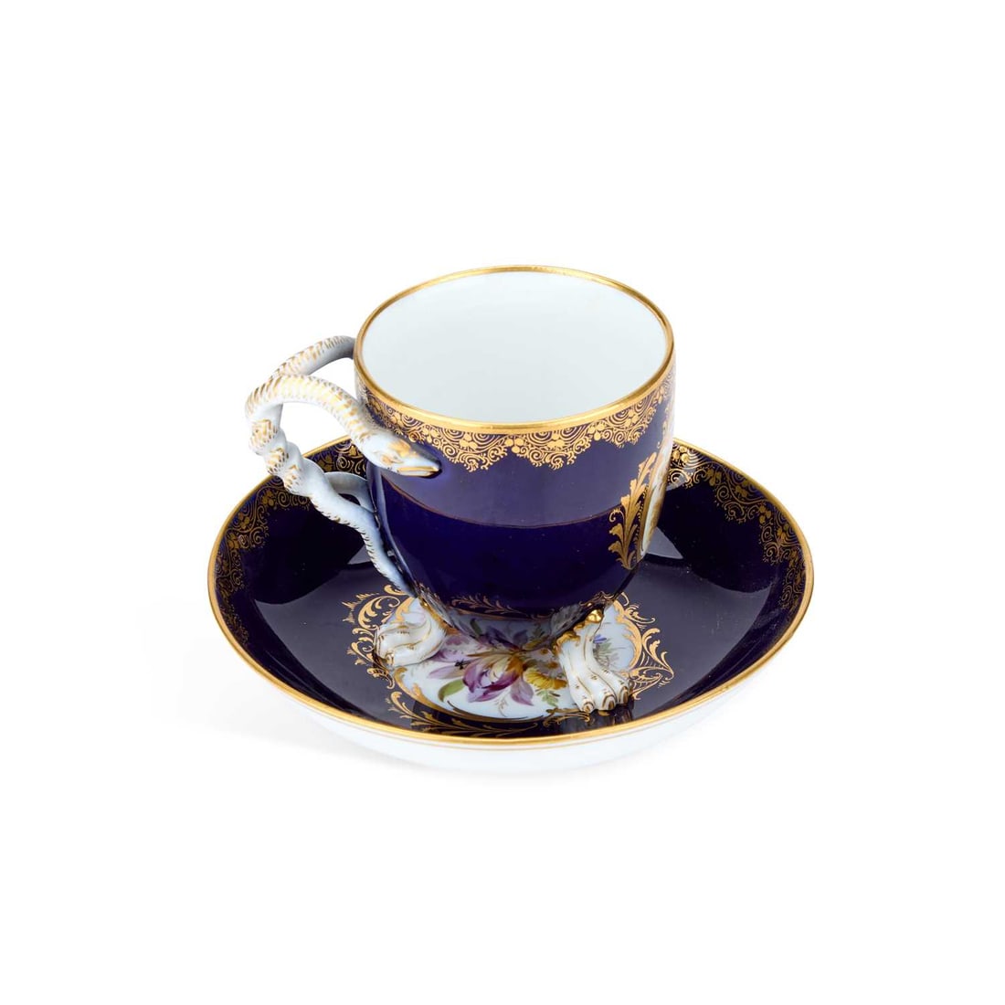 A MEISSEN PORCELAIN CABINET CUP AND SAUCER CIRCA 1880 (1 of 6)