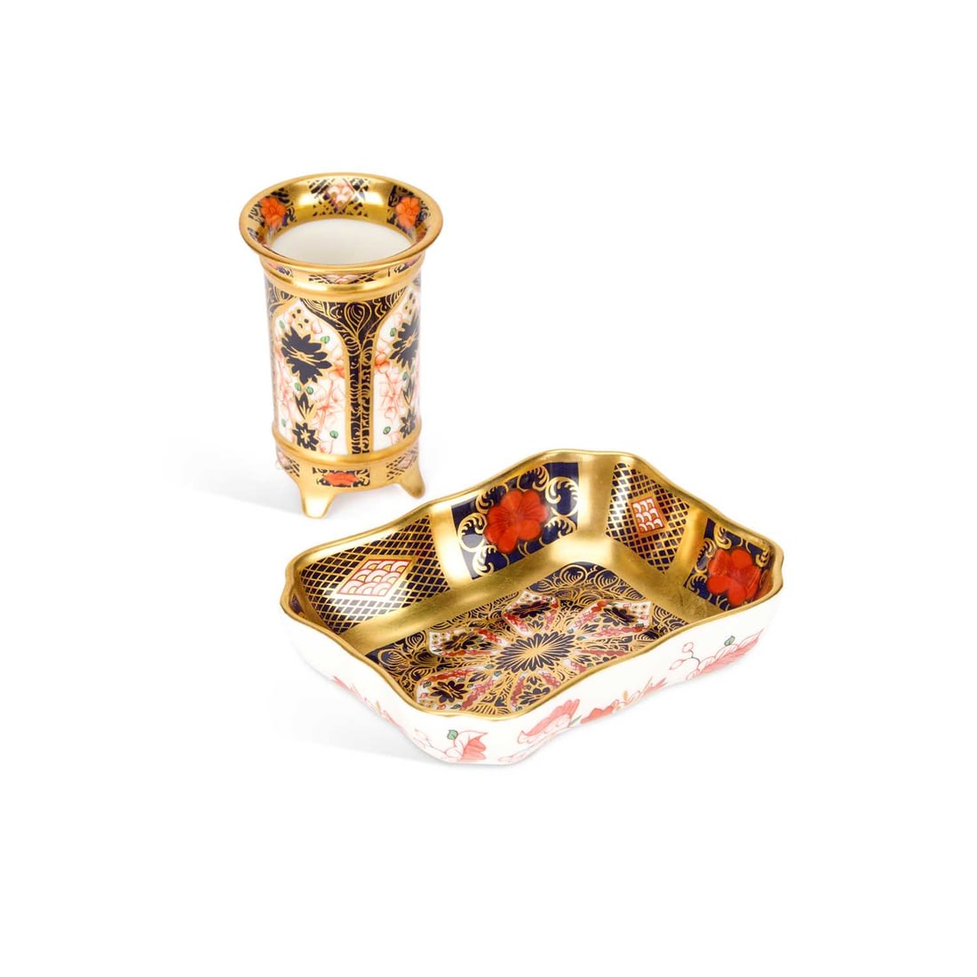 A ROYAL CROWN DERBY IMARI VASE AND PINTRAY CIRCA 1965 (1 of 1)