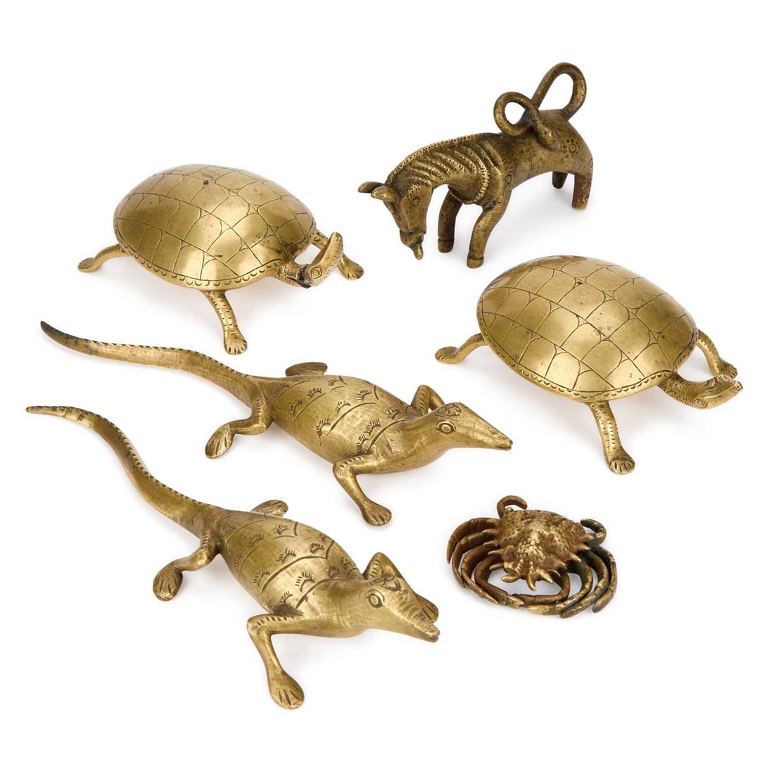 A GROUP OF BRASS ANIMALS 20TH CENTURY (1 of 1)