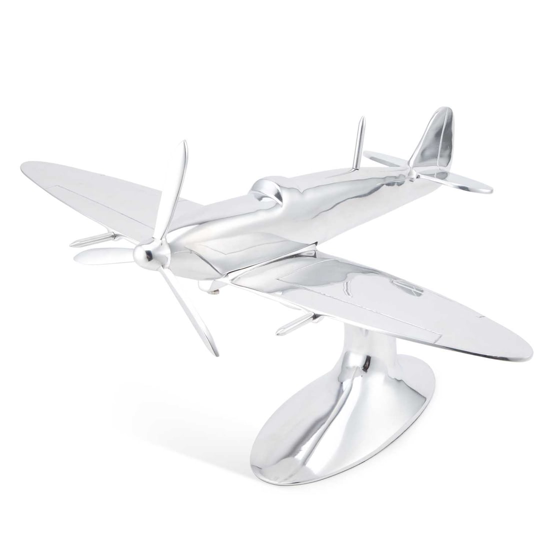 A POLISHED ALUMINIUM SPITFIRE DESK MODEL (1 of 2)