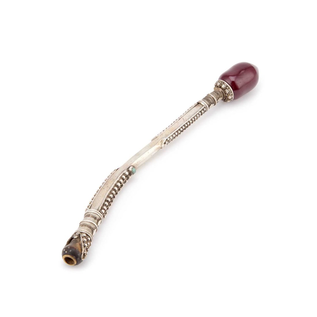 AN OTTOMAN HUQQA MOUTHPIECE WITH CHERRY AMBER BAKELITE (1 of 3)