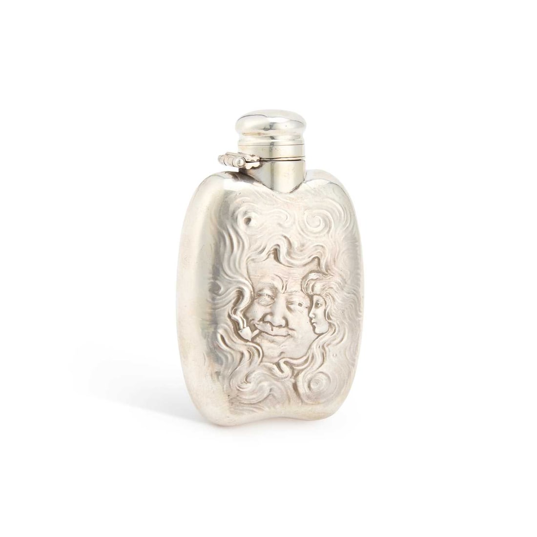 AN AMERICAN STERLING SILVER HIP FLASK (1 of 2)
