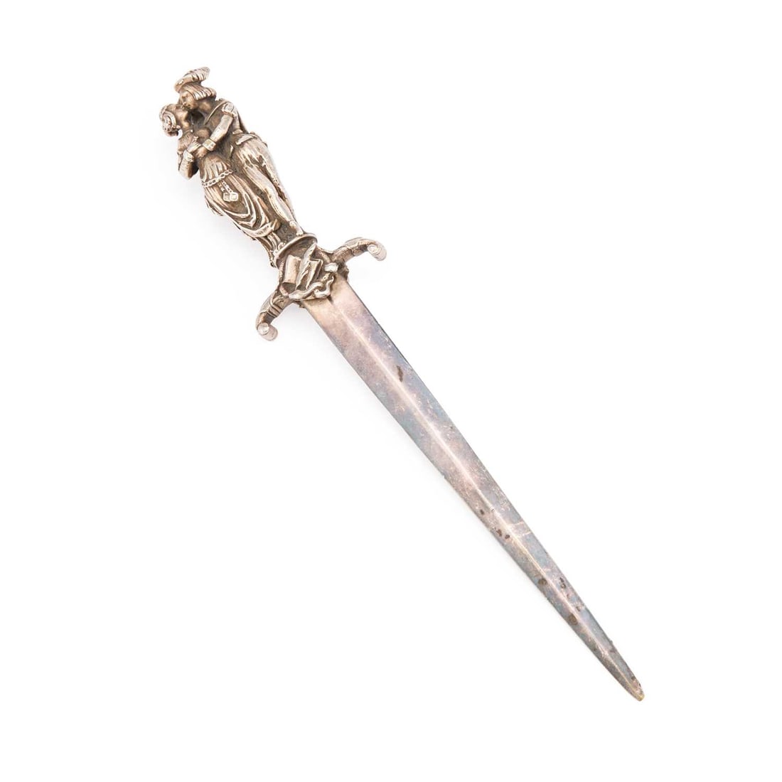 A LATE 19TH CENTURY CONTINENTAL SILVER LETTER OPENER (1 of 2)