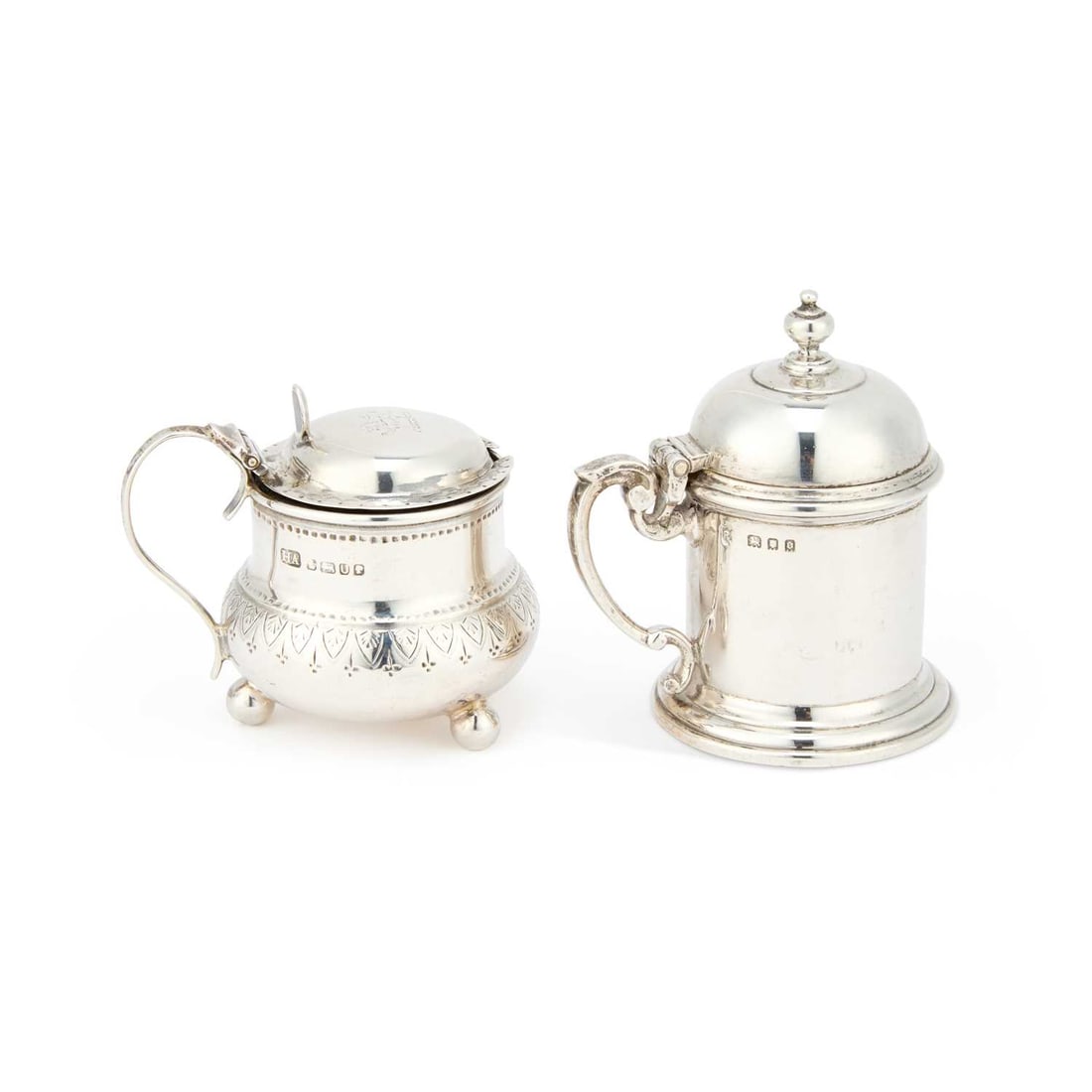 TWO SILVER MUSTARD POTS (1 of 4)