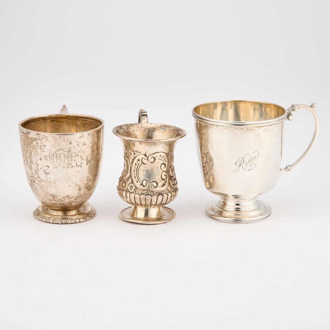 THREE SILVER MUGS - 2