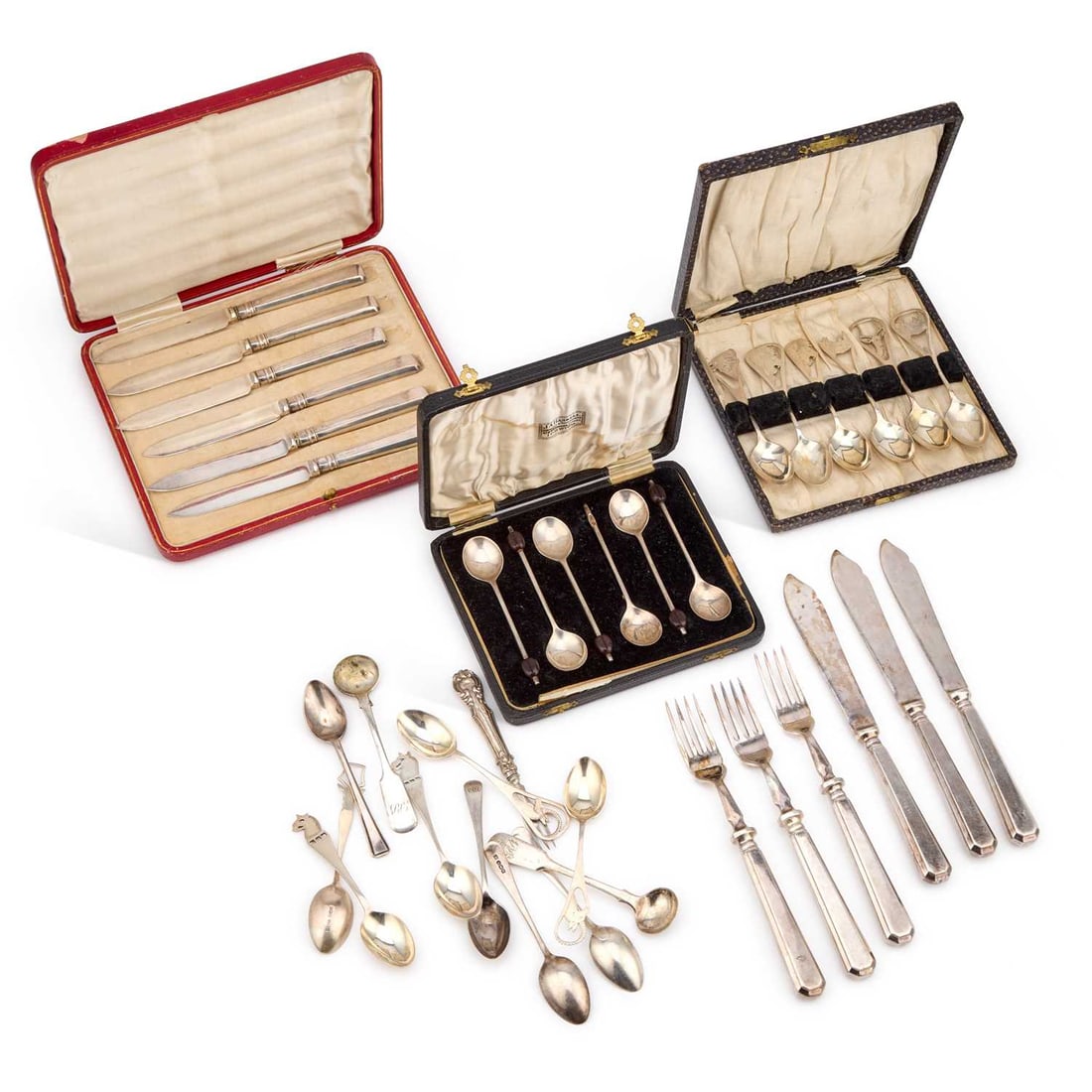 A GROUP OF SILVER AND SILVER-PLATED ARTICLES (1 of 1)
