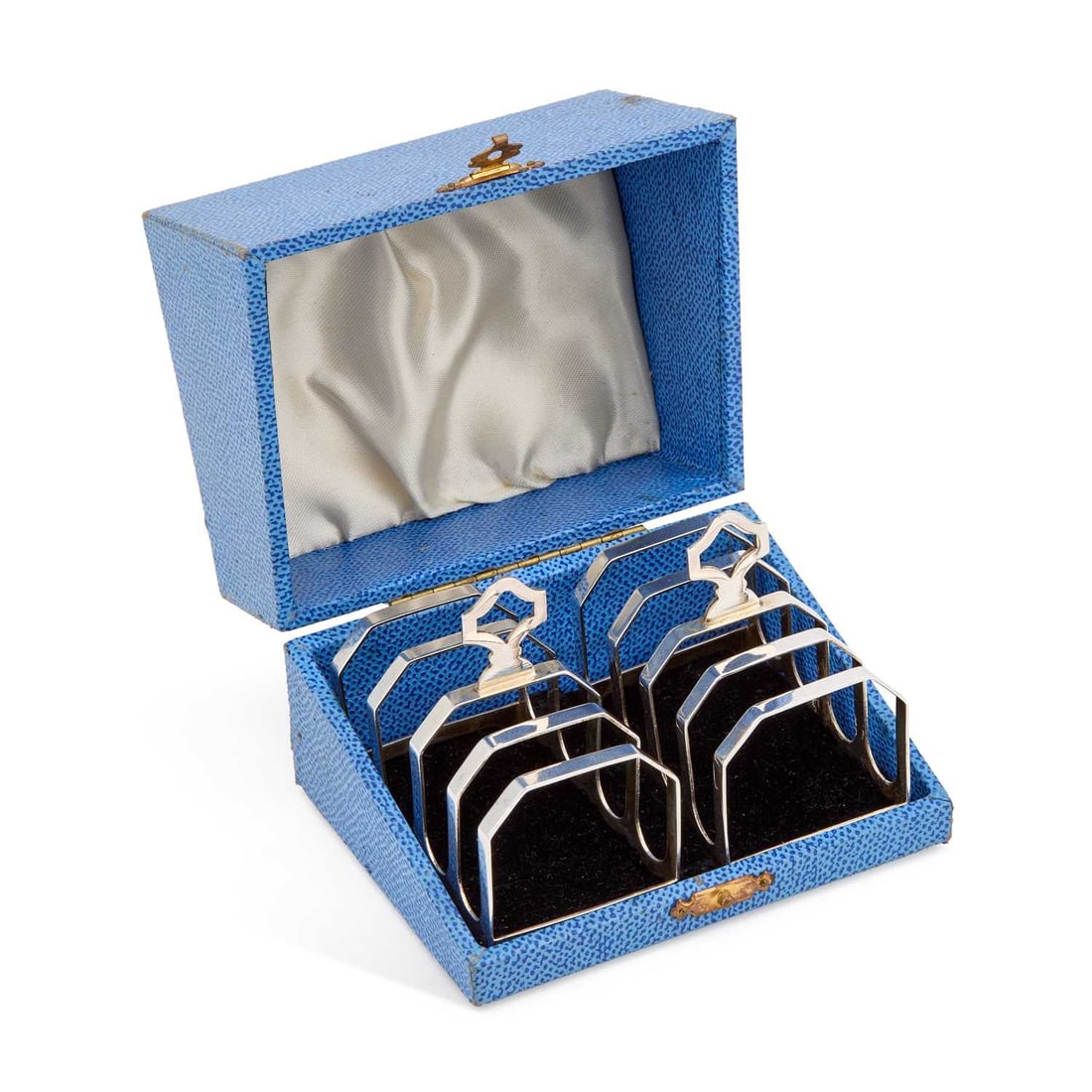 A PAIR OF GEORGE VI SILVER TOAST RACKS (1 of 3)
