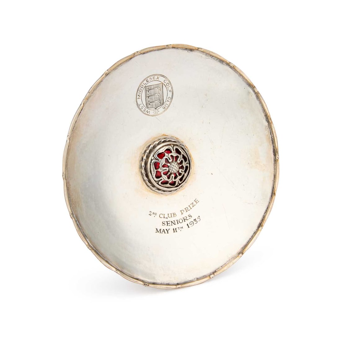 OMAR RAMSDEN, AN ARTS AND CRAFTS SILVER AND ENAMEL DISH (1 of 1)