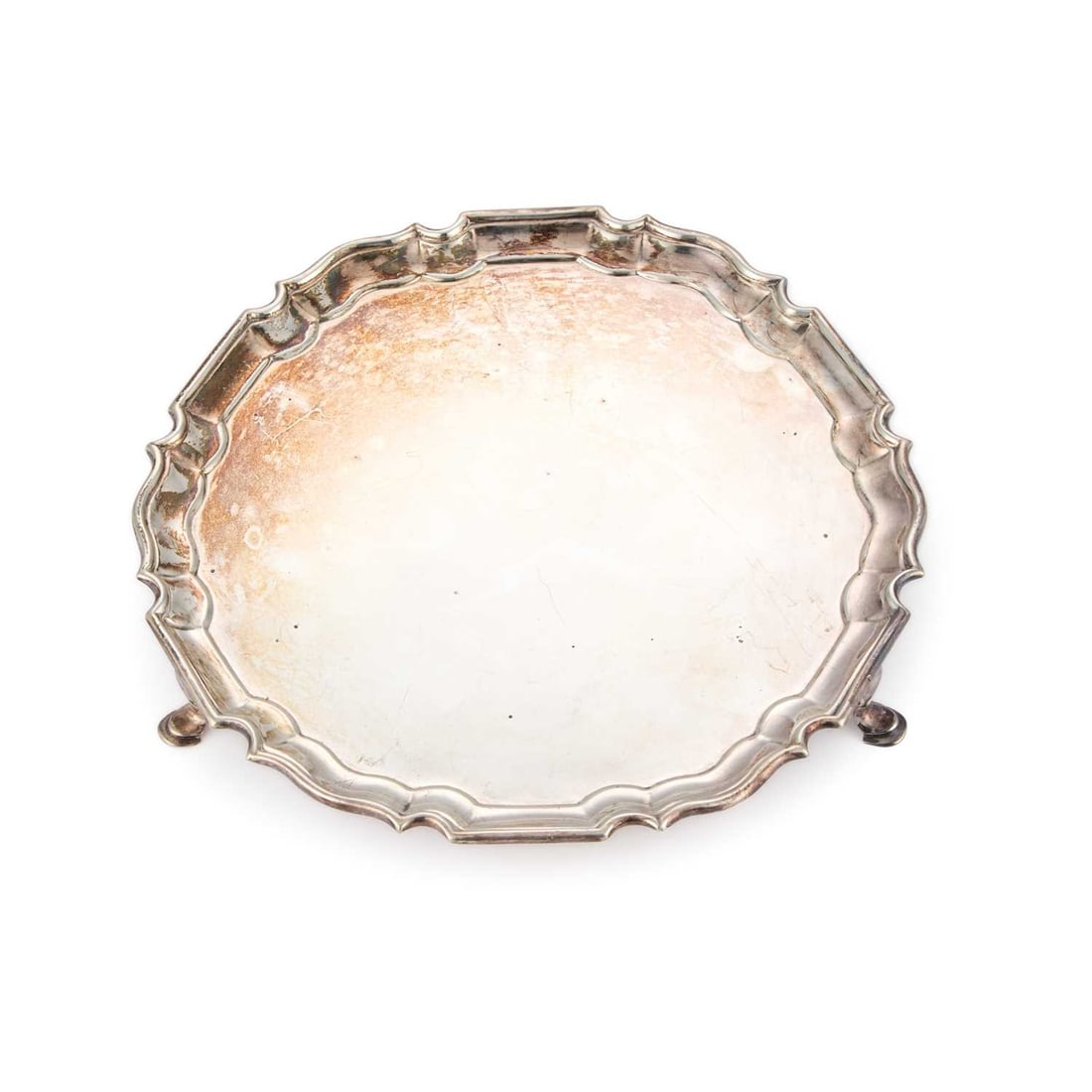 A GEORGE VI SILVER SALVER (1 of 3)