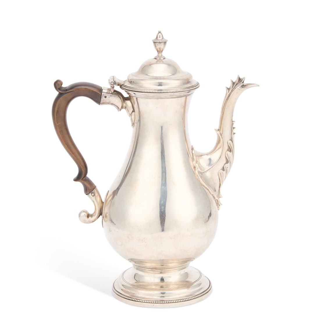 A GEORGE III SILVER COFFEE POT (1 of 3)
