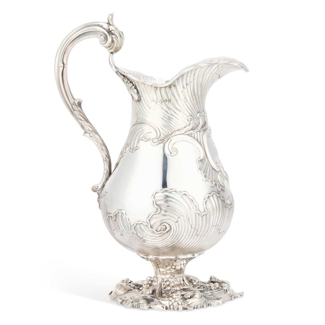 A LARGE GEORGE III SILVER EWER (1 of 8)