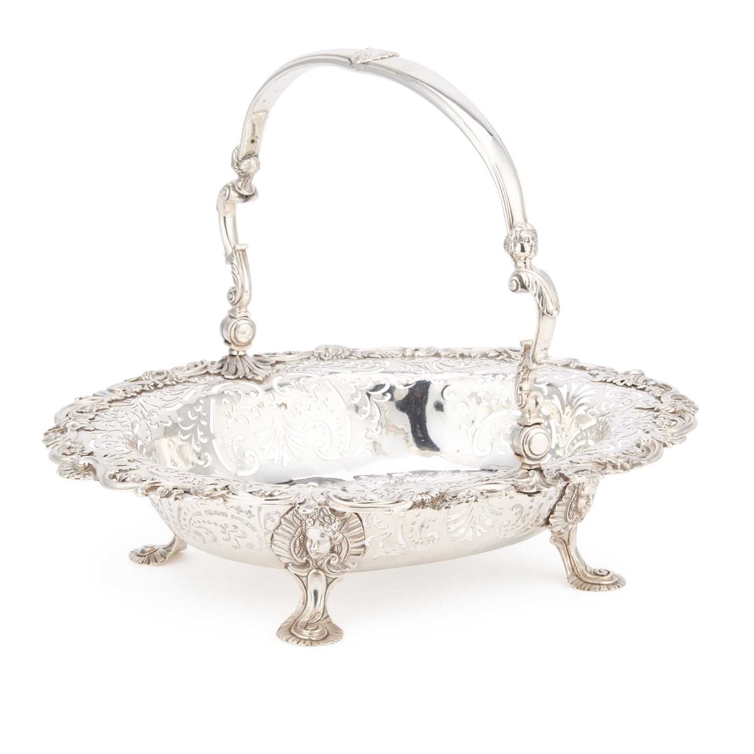A FINE GEORGE II SILVER BASKET (1 of 7)