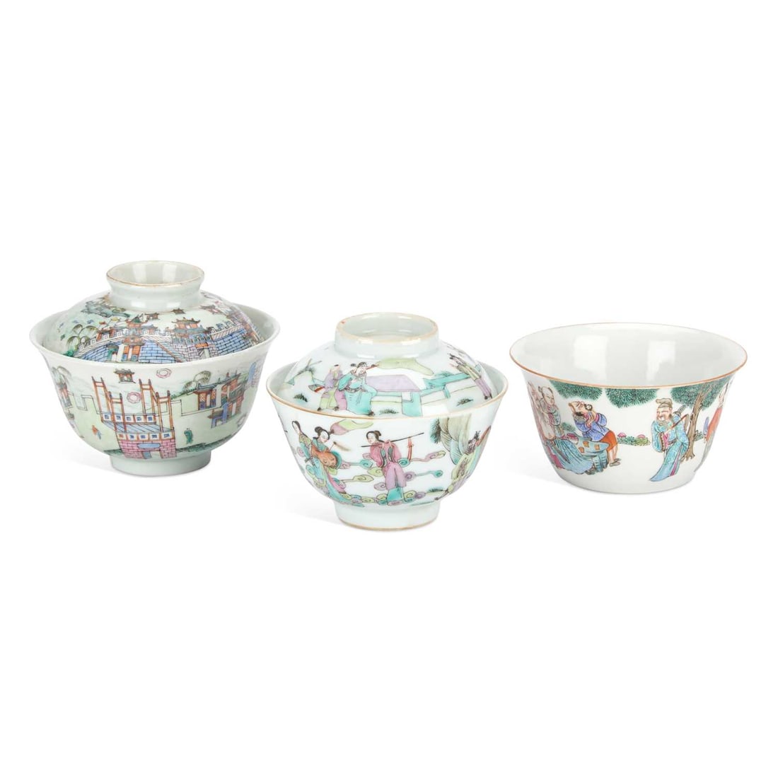 A GROUP OF THREE CHINESE FAMILLE ROSE BOWLS (1 of 20)
